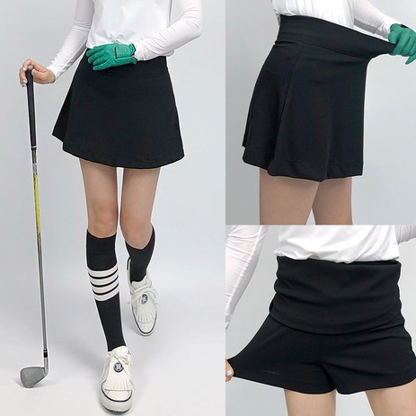 여성 골프 뱃살 쏙 날씬 밴딩 치마 플레어 스판 스커트 골프웨어 테니스치마 S(55)~XL(88)-추천-상품