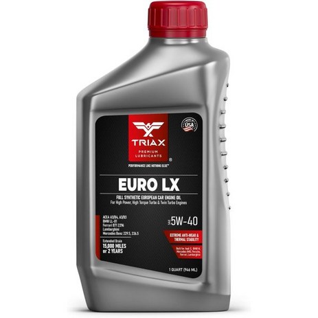 TRIAX Euro LX 5W-40 Full Syn Engine Oil - BMW LL01 MB 229.5 226.5, 1쿼트-추천-상품