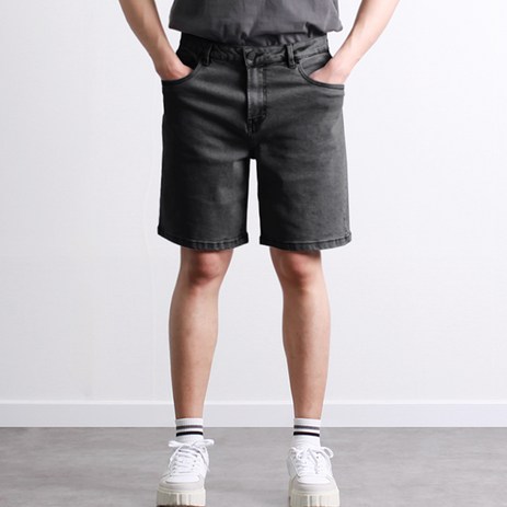 [투뎃] 남성용 시크릿밴드 스판 와이드 데님 반바지-추천-상품