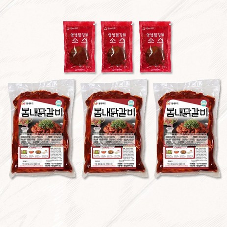 [봄내푸드] 봄내닭갈비 1kg*3팩(+소스3), 3개, 1kg-추천-상품