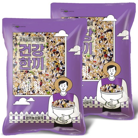 국산 혼합잡곡 17곡 2kg (1kg+1kg) 균형혼합 건강한끼, 2개-추천-상품