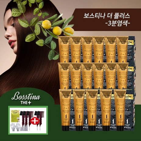 [KT알파쇼핑]보스티나 염색제 17개구성 (본품17+빗5), 흑갈색, 흑갈색-추천-상품