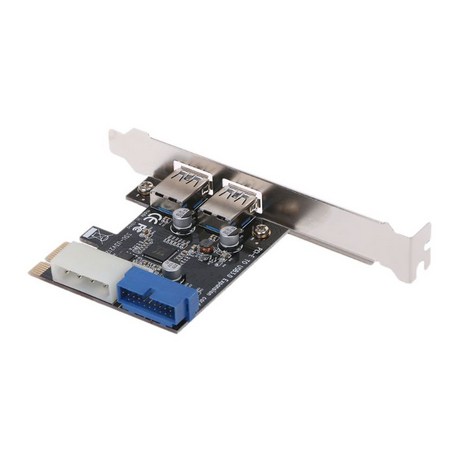 PCI Express to Dual 19 PIN USB 3.0 카드 PCI-E에서 내부 20PIN 남성 포트 어댑터 5GBPS 전송 속도 내구성, 한개옵션0-추천-상품