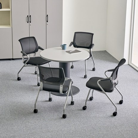 회의실테이블 회의용 퍼스 원형 사무용 사무실 테이블 로라의자세트, 로라4개/그린-추천-상품