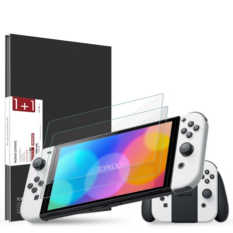 탑쿠-닌텐도-스위치-OLED-올레드-글라스핏-강화유리-액정보호필름-2p-Nintendo-Switch-OLED-전용-1개-추천-상품