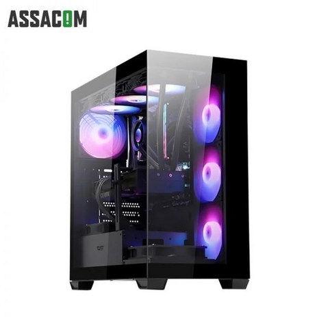 아싸컴 7800X3D 반본체 컴퓨터 조립 PC 데스크탑FREEDOS, black_RAM 32GB + SSD 1TB, 1개-추천-상품