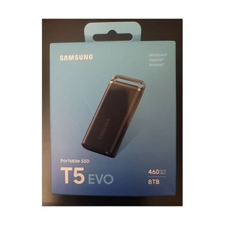 삼성 SAMSUNG [세금포함] [정품] T5 EVO 휴대용 SSD 솔리드 스테이트 드라이브[세금포함] 8TB 블랙 Up-to 460MB/s USB 3.2 Gen 1 22623-추천-상품