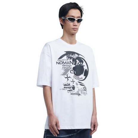 노메뉴얼 NOMANUAL RAVE T-SHIRT - WHITE-추천-상품