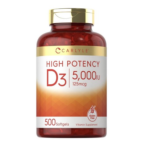 Carlyle Vitamin D3 5000 IU/125mcg x500 Softgels, 1개-추천-상품