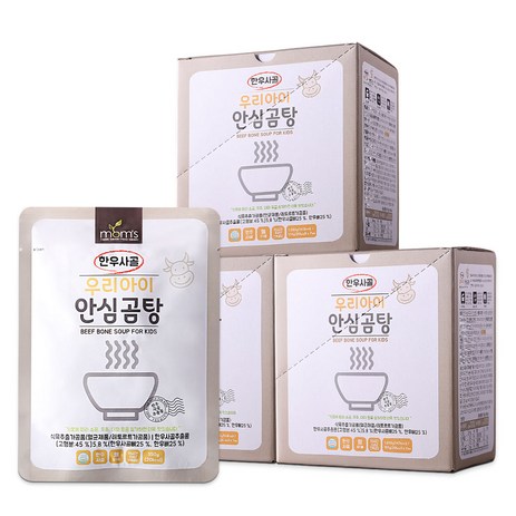 [맘스] 한우사골 무첨가 우리아이 안심곰탕(150g x 7P)아이 국 반찬 한우사골곰탕맛, 1.05kg, 3개-추천-상품