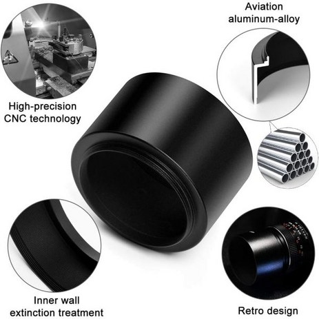 72mm 텔레 메탈 나사 인 렌즈 후드 선쉐이드 중앙 핀치 캡 포함 니콘 소니 펜탁스 올림푸스 후지 섬성 라이카 카메라 청소용 천-추천-상품