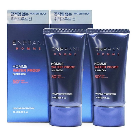 엔프라니 옴므 선블록 70ml+70ml 남자선크림남성썬, 2개, 70ml-추천-상품