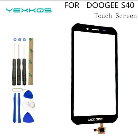 휴비나인 스마트폰터치패널 Doogee S40 s40 lite pro용 터치 스크린 디지타이저 전면 유리 패널 센서 수리 부품 55 인치 휴대폰 도구, 1개, Black With Tools-추천-상품