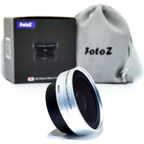 미국내수용 Fot온즈 40.5mm 0.75배 미니 광각 변환 렌즈Macro 포함 소니 ZV-1F ZV-E10 MarkA6400 A6700 액세서리 키트 렌즈 16-50mm PZ, Silvery-추천-상품