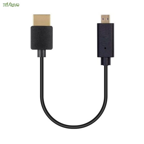 JIBAIHUO 핸드폰 티비 미러링 케이블 넷플릭스 짧은 micro hdmi to hdmi 2.0 4k 60hz hdr cec hdmi to type d micro hdmi fo, 20cm, 1개-추천-상품