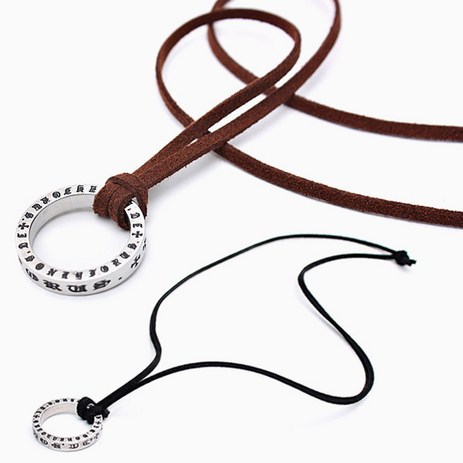 (1+1)세무 가죽 목걸이 줄 반지를 목걸이로 착용하세요-추천-상품