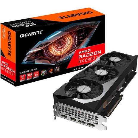 그래픽카드 기가바이트 라데온 RX 6900 XT 게이밍 OC 16G 그래픽 카드 WINDFORCE 3X 냉각 시스템 16GB 256비트 GDDR6 GV-R69 OC-16GD 비디오-추천-상품