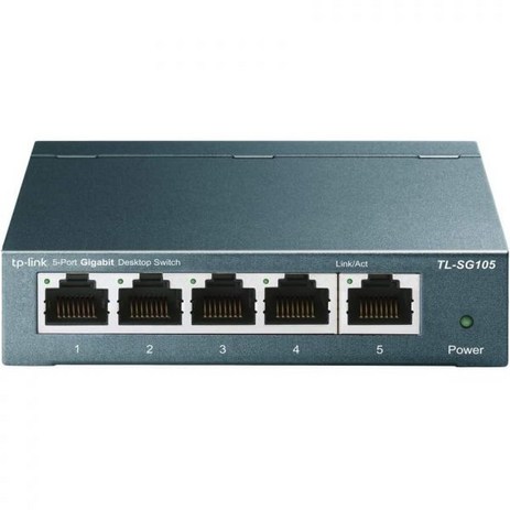 TPLink TLSG105 5포트 기가비트 관리되지 않는 이더넷 스위치 네트워크 허브 스플리터 플러그 앤 플레이 팬리스 메탈 디자인 차폐 포트 트래픽 최적화 네이비 블루, 5 Port-추천-상품