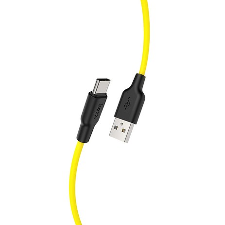 hoco. X21 실리콘 고속 충전 케이블 삼성 USB C타입 갤럭시 전용 데이터 전송 케이블 호환, 옐로우, 1개-추천-상품