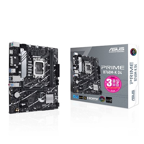 ASUS PRIME B760M-K D4 STCOM 에이수스 컴퓨터 PC 게이밍 메인보드 인텔 13세대 랩터레이크 12세대 엘더레이크 CPU추천-추천-상품