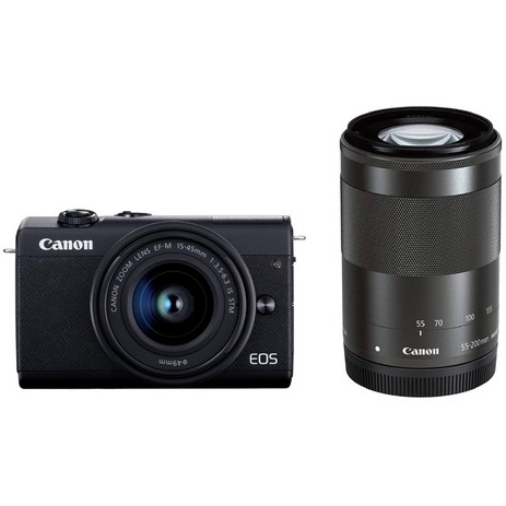 Canon 미러리스 SLR 카메라 EOS M200 더블 줌 키트 블랙 EOSM200BK-WZK-추천-상품