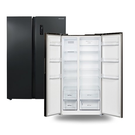 캐리어-클라윈드-양문형냉장고-방문설치-블랙-메탈-CRFSN602BDR-추천-상품
