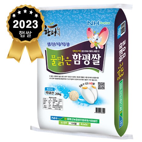 2023년 생산 물맑은함평쌀 20kg 당일도정 배송, 1개-추천-상품