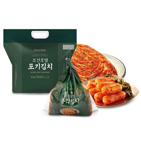 피코크 조선호텔 포기김치 4kg + 총각김치 1.5kg, 피코크 조선호텔 포기김치4kg+총각김치1.5kg, 1개-추천-상품