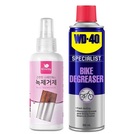 자전거 녹제거제 + WD-40 바이크 디그리셔 스프레이 타입, 녹제거 150ml + 디그리셔 300ml-추천-상품