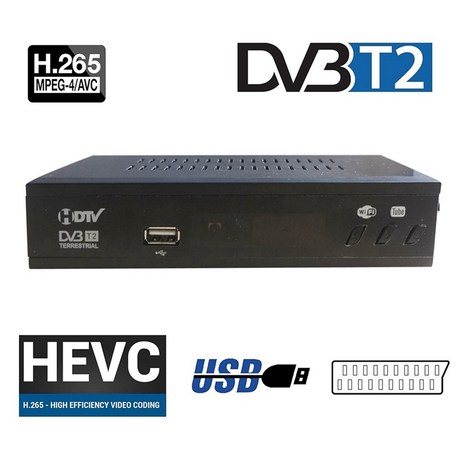 풀 HD DVBT2 비디오 디코더 HD99 FTA HEVC H.264 DVB T2 디지털 TV 튜너 H.264 TV 리시버, 1) H.265 EU Plug-추천-상품