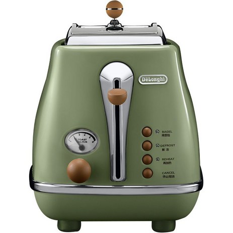 Delonghi 토스트기 홈 토스터 샌드위치 기계 빈티지 CTO2003.VBG, 올리브 그린-추천-상품