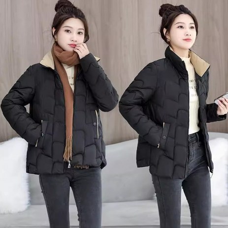 역시즌패딩 패션 여성 경량패딩 카라 숏패딩 중년 여자 눕시패딩 겨울패딩 방한 간절기패딩-추천-상품