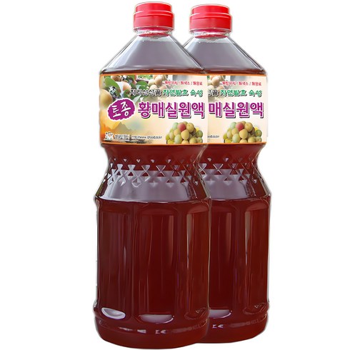 황매실 - 하동 매실원액 지리산산골 3년숙성 토종 황매실원액 1800ml 매실청 매실액기스 매실액, 1.8L, 2개