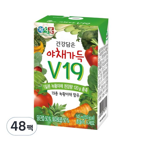 하루야채 데일리 9박스 - 정식품 건강담은 야채가득 야채즙 V19, 145ml, 48개
