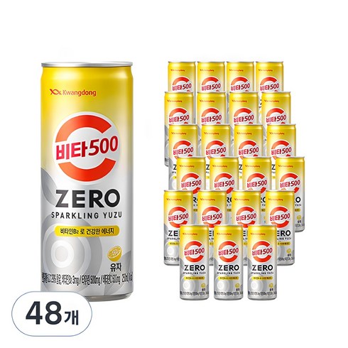 비타500 ZERO 스파클링 유자, 250ml, 48개