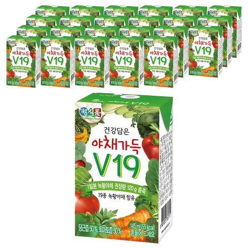 하루야채 데일리 9박스 - 정식품 건강담은 야채가득 야채즙 V19, 145ml, 24개