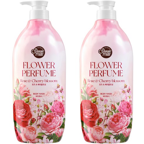 바디샴푸 - 샤워메이트 내추럴 퍼퓸 바디워시 체리블라섬, 900ml, 2개