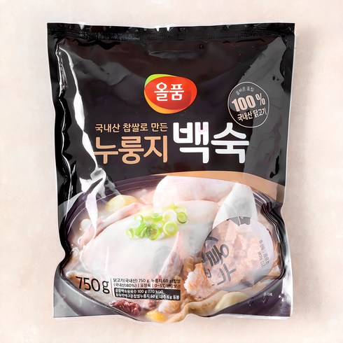 누룽지 백숙 - 올품 누룽지백숙, 750g, 1팩