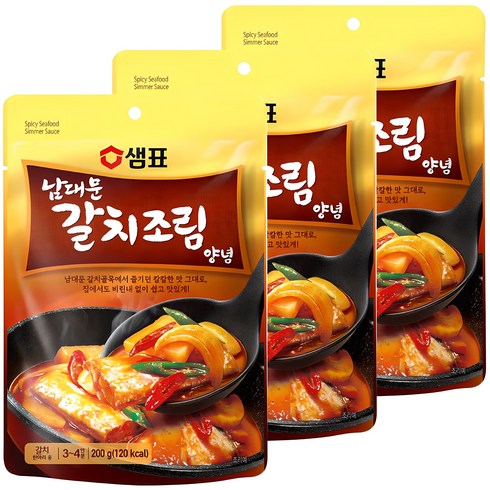 생선조림양념 - 샘표 남대문 갈치조림 양념, 200g, 3개