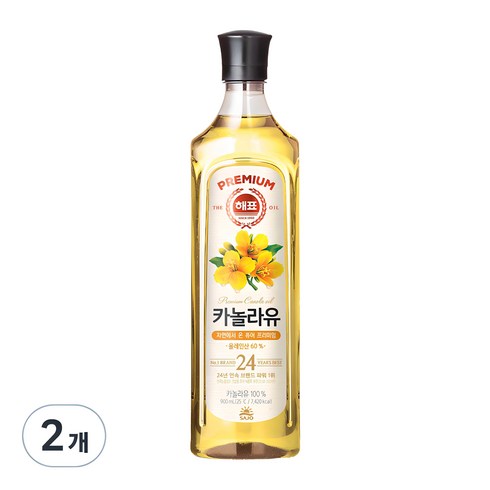 카놀라유식용유 - 해표 카놀라유, 900ml, 2개