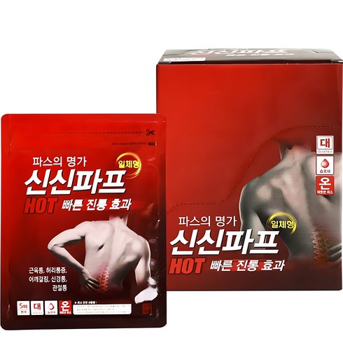 신신파스아렉스 - 신신제약 신신파프 HOT 파스, 5개입, 10개