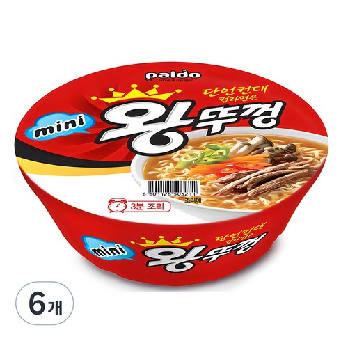 왕뚜껑컵라면 - 팔도왕뚜껑 미니 왕뚜껑 컵라면 80g, 6개