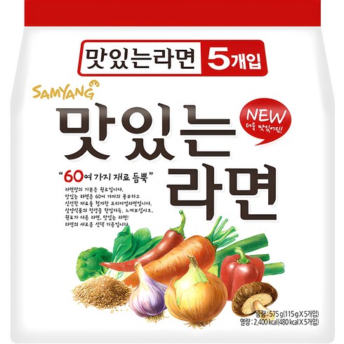 라면요리왕 - 삼양 맛있는라면 115g, 5개