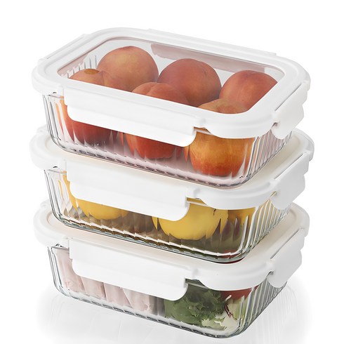 네오플램밀폐용기 - 네오플램 글라스캡 내열유리 반찬통 밀폐용기 3p세트 1000ml, 3개, 단품