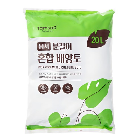 화분흙 - 탐사 분갈이 혼합 배양토, 1개, 20L