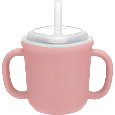 에디슨빨대컵 - 에디슨 스스로 실리콘 양손 빨대컵, 핑크, 1개, 200ml