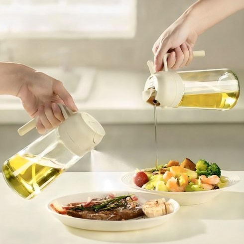 아케이바이오일스프레이 - 자동개폐 오일병 2in1 유리 오일스프레이, 2개, 470ml