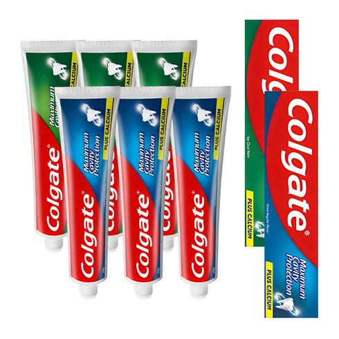 colgate치약 - 콜게이트 그레이트레귤러 불소치약 175g 3개+아이시 쿨민트175g 3개, 6개