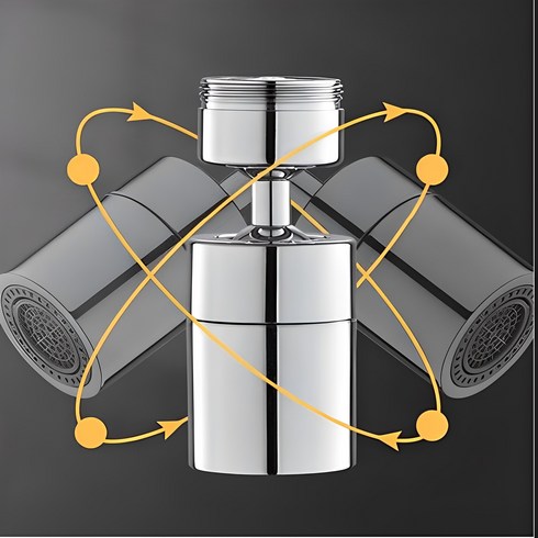 아기수전 - 2023 신형 스마트 워터탭 720도 세면대 수전 토수구 양치 연장탭 연결탭, 1개