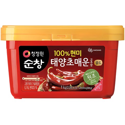 매운고추장 - 청정원순창 100% 현미 골드 태양초 매운 고추장, 1kg, 1개